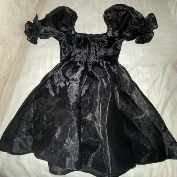 Puff Preppy Mini Dress (Black)